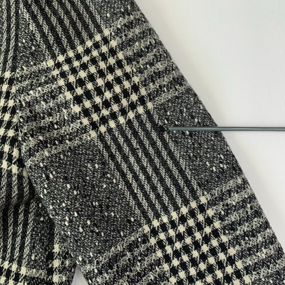 Vintage Lutz Teutloff Wool Glen Check Plaid Black White Blazer Jacket Academia - Picture 8 of 15